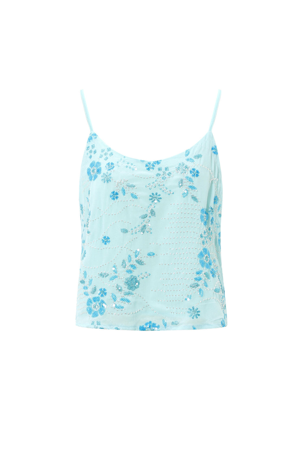 Floral Lace Trim Cami Top