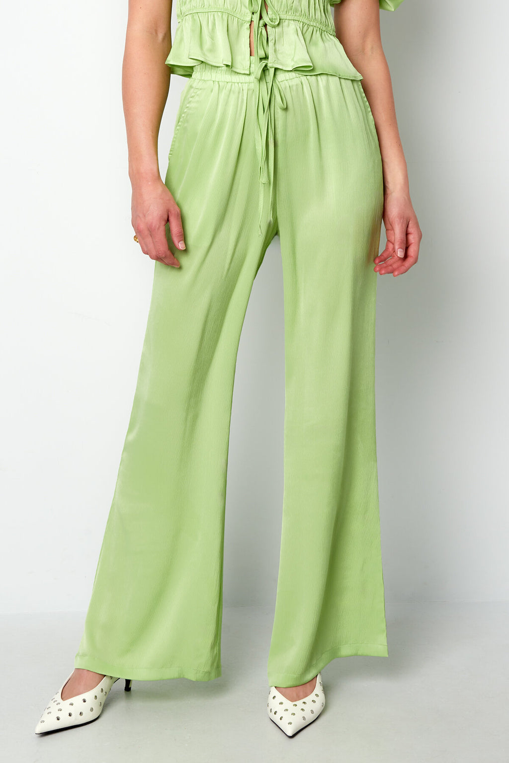 Tie-Waist Wide-Leg Pants