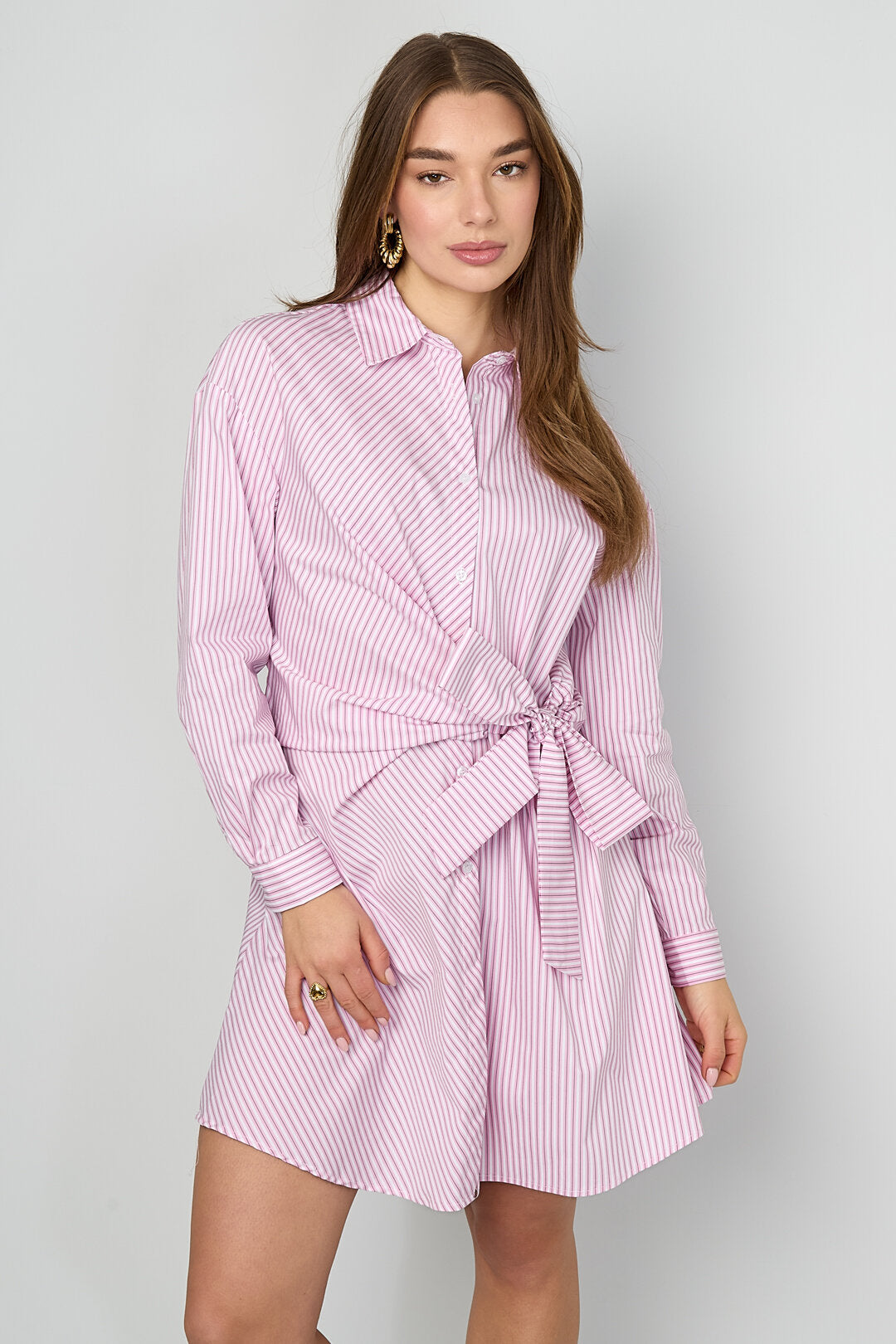 Striped Long-Sleeve Dress