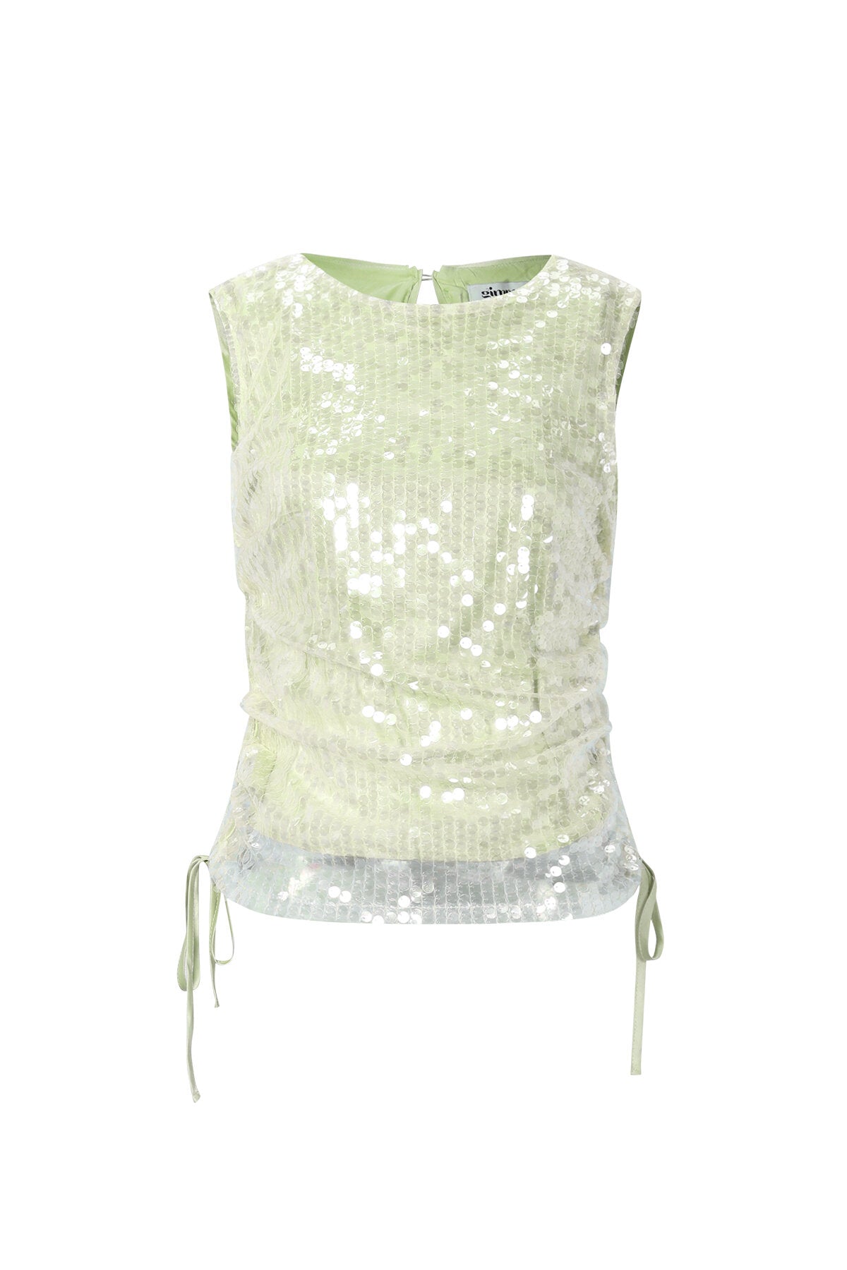 Sequin Ruched Sleeveless Top