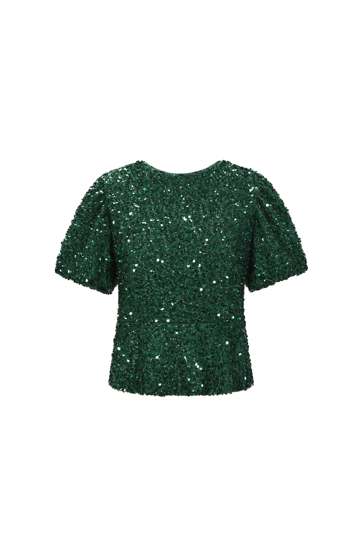 Elegant Sequined Short Sleeve Top 