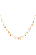Stainless Steel Red & Blue Pendant Necklace
