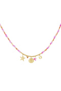 Fuchsia Beaded Necklace: Simple and Versatile