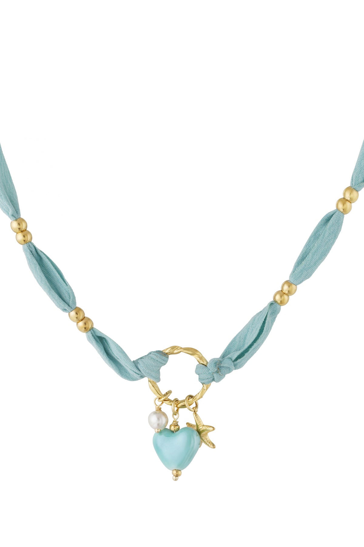 Light Blue Braided Short Necklace