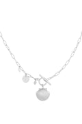 Oceanic Style Long Necklace in Silver and Gold