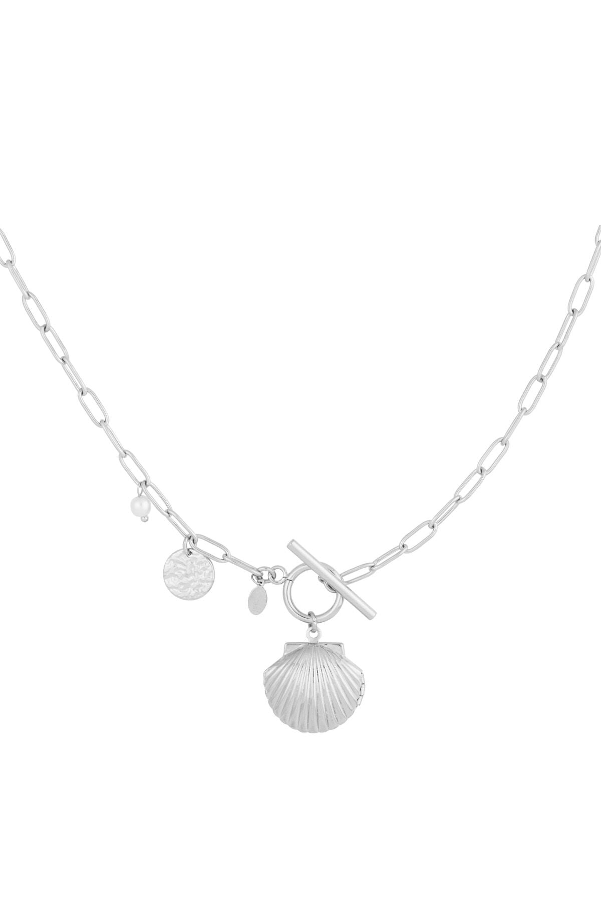 Oceanic Style Long Necklace in Silver and Gold