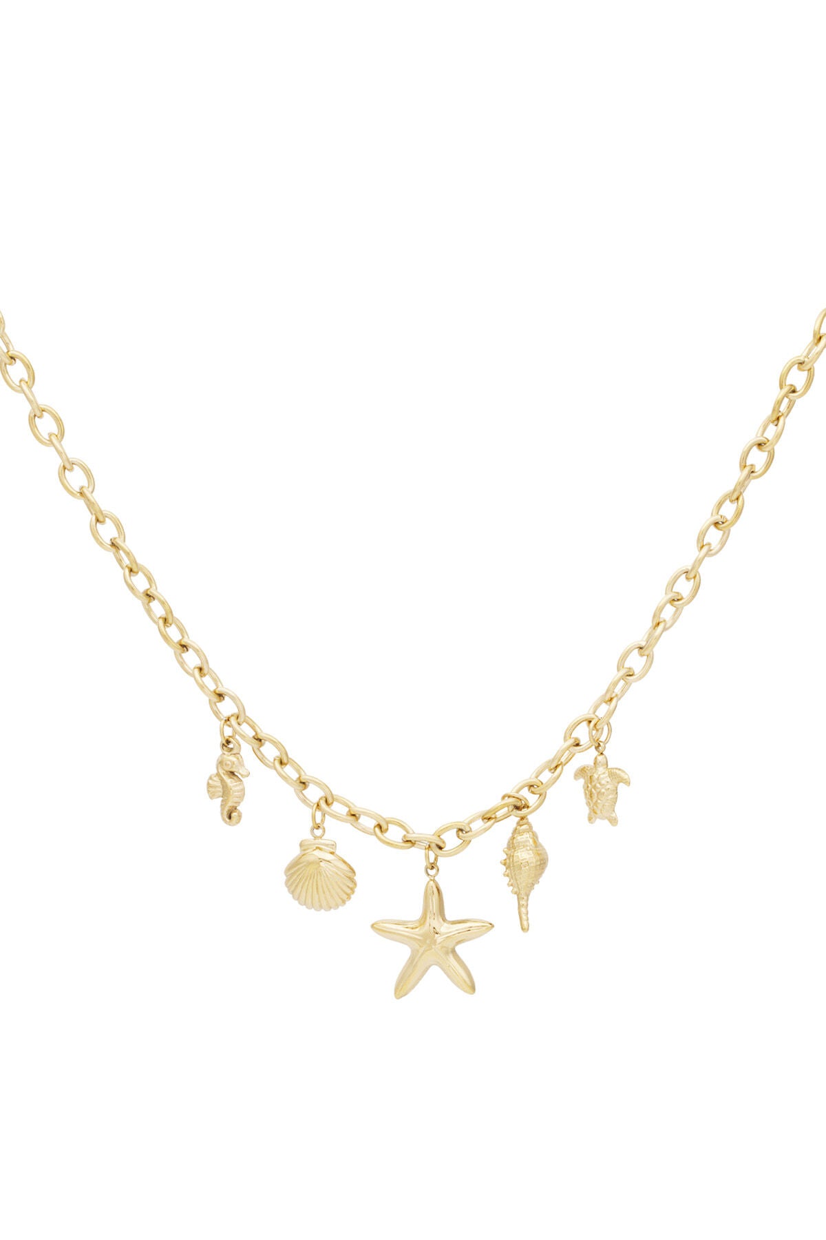 Gold Colored Stainless Steel Pendant Necklace