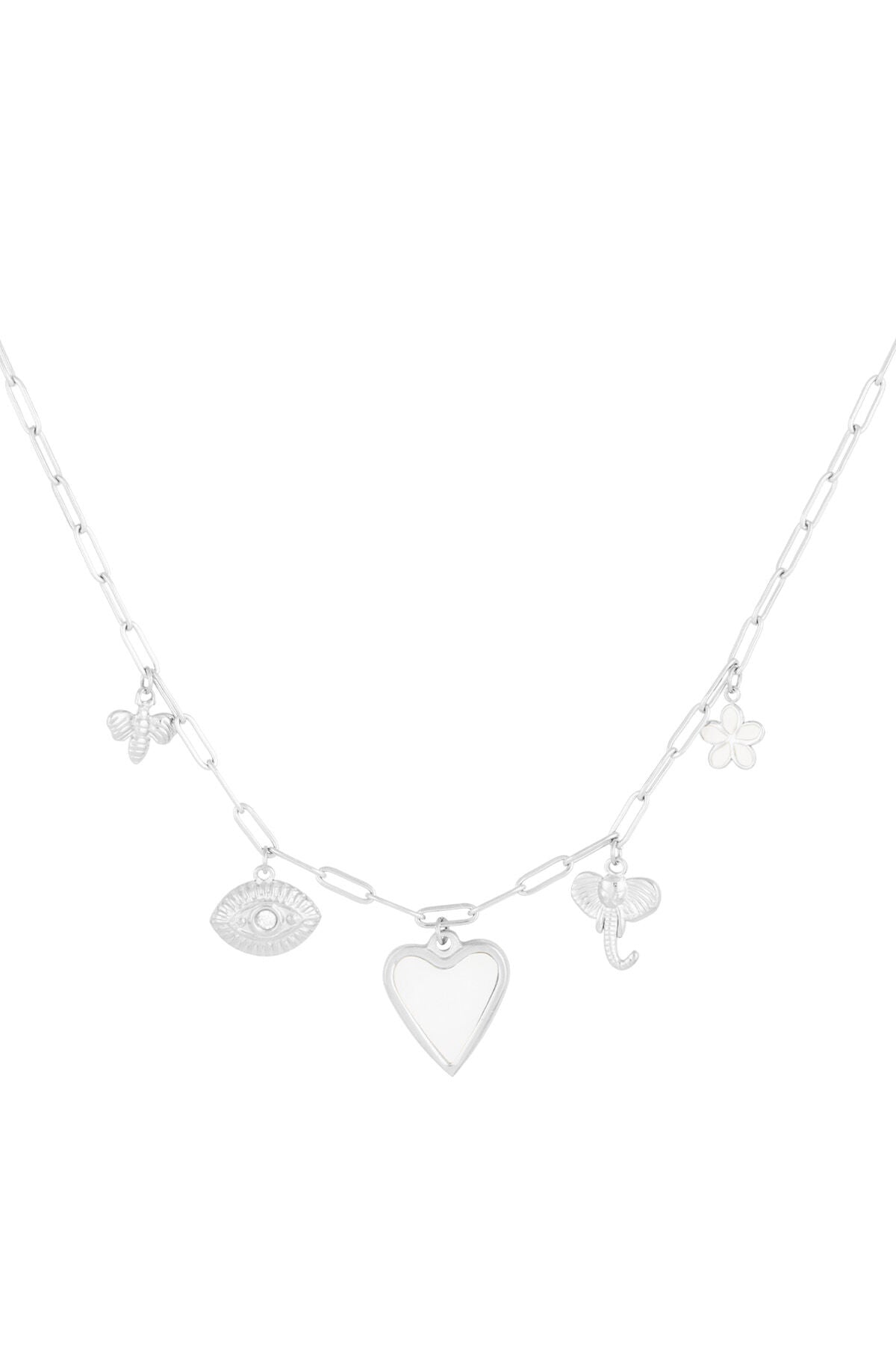 Heart Pendant Necklace in Silver & Gold