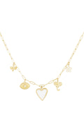 Heart Pendant Necklace in Silver & Gold