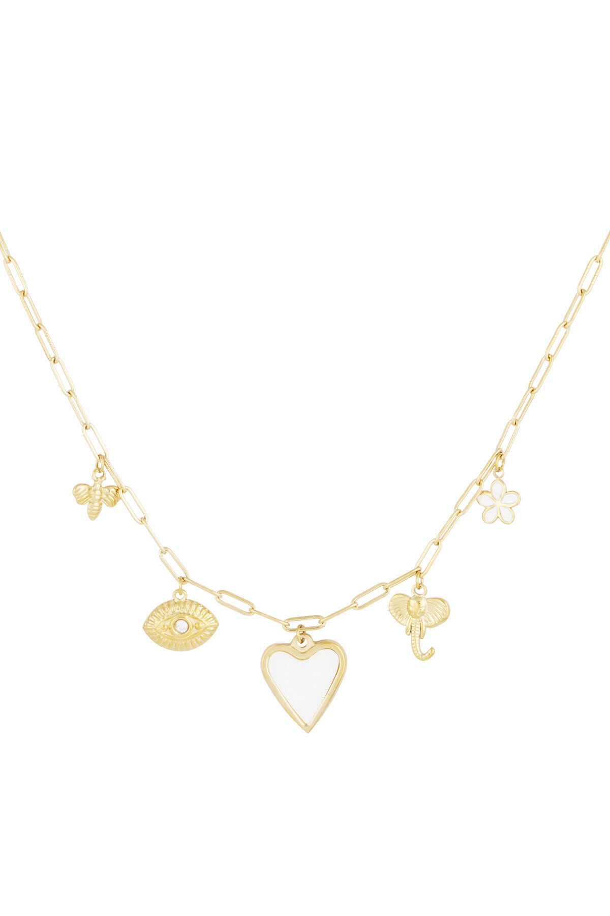 Heart Pendant Necklace in Silver & Gold