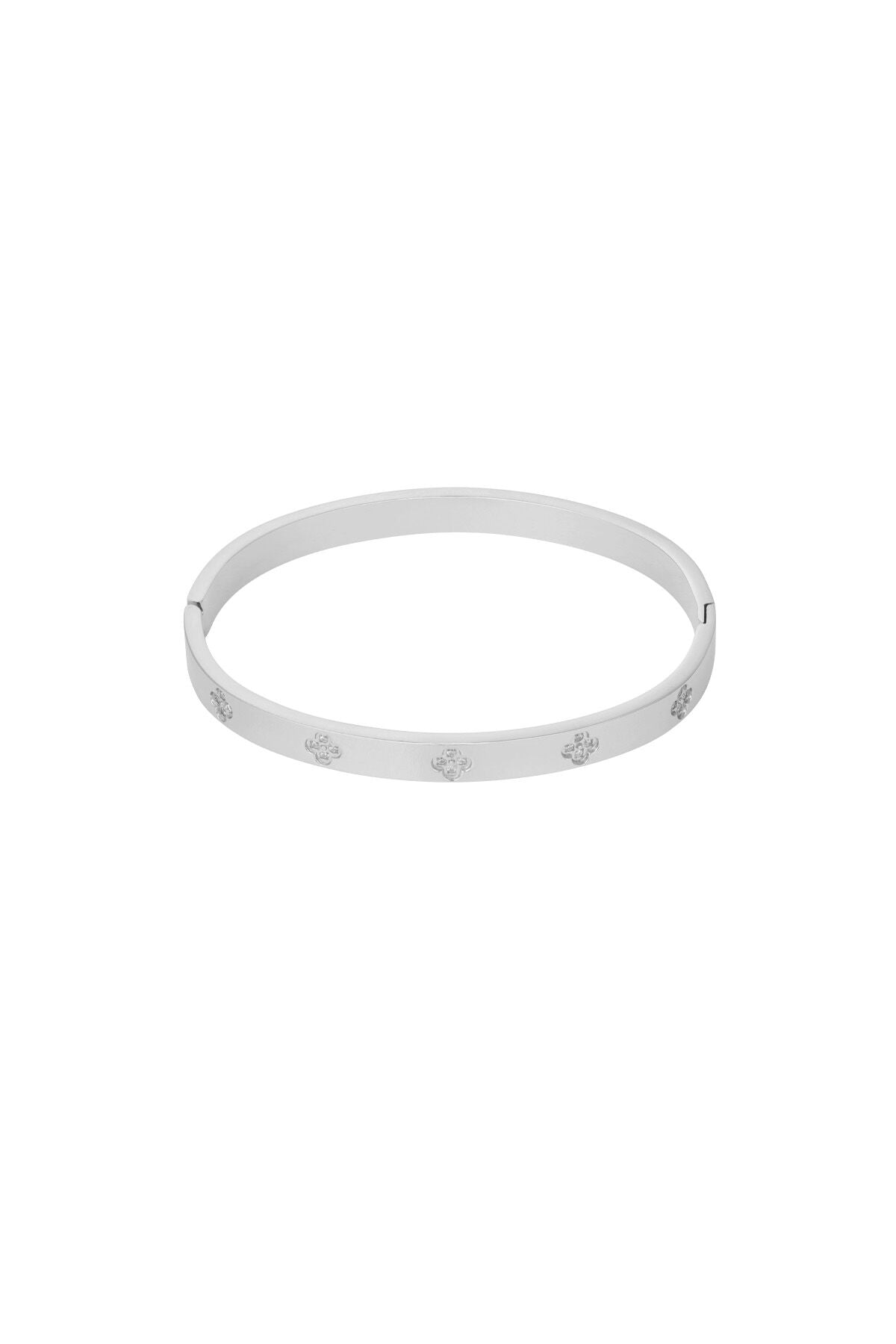 Stainless Steel Clover Bangle - All Fit, Daily Wear