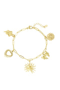 Gold Stainless Steel Charm Bracelet