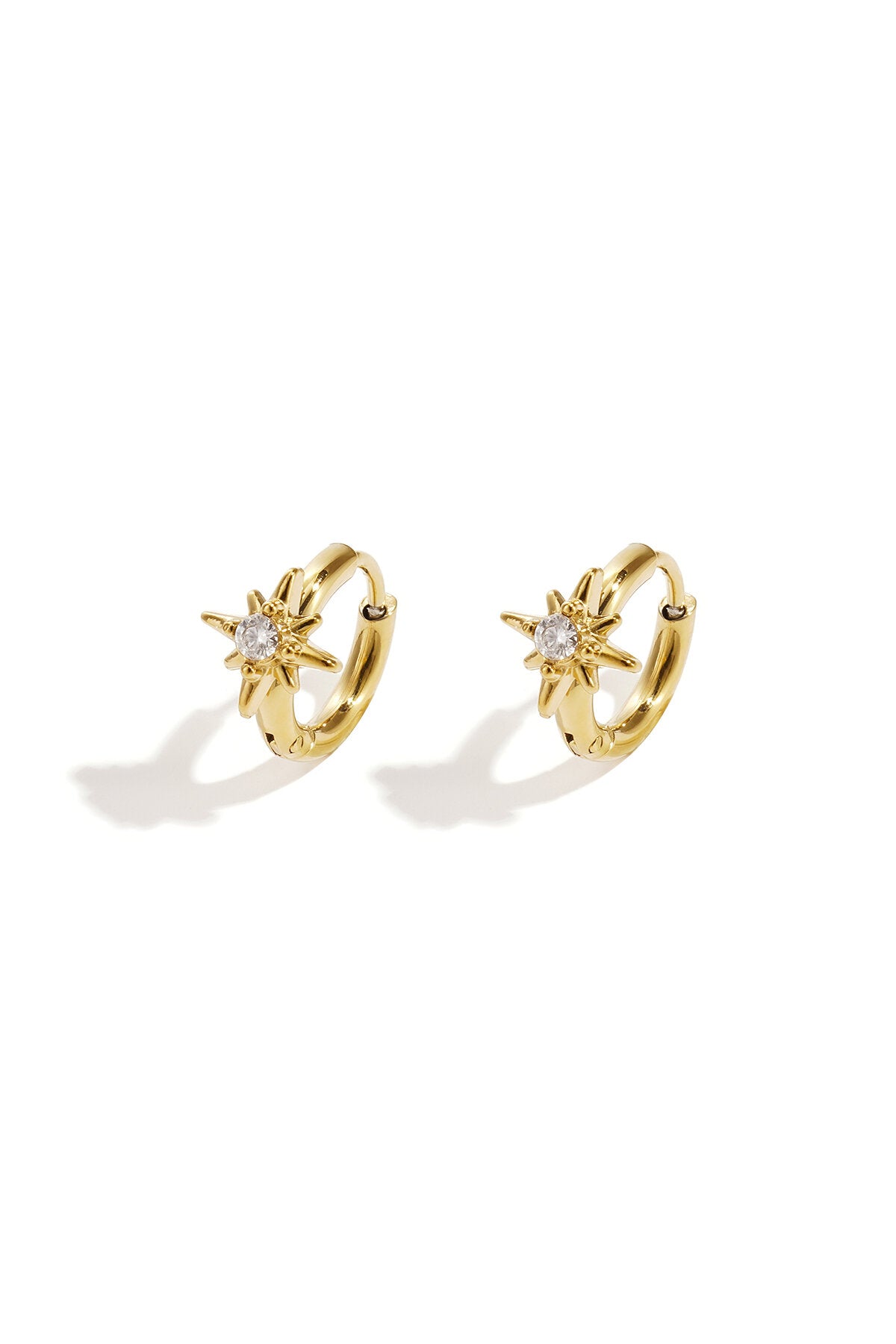 Star Hoop Earrings for Women - Silver & Gold