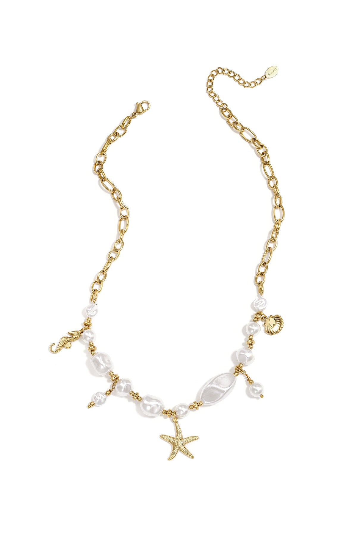 Gold-Plated Beaded Necklace 