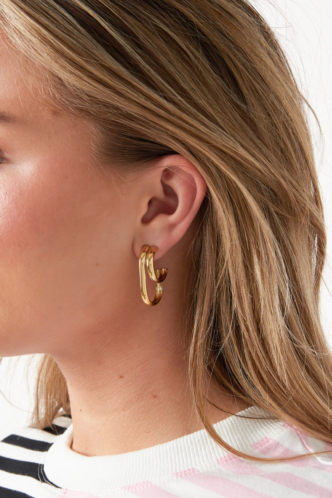 Stainless Steel Hoop Earrings Geometric Shape 