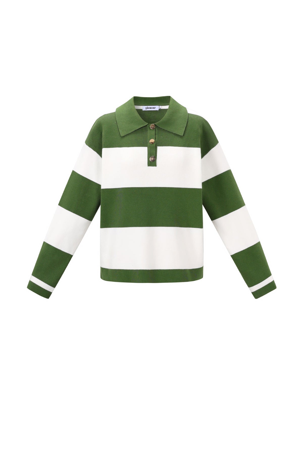 Knitted Polo Sweater Stripes 