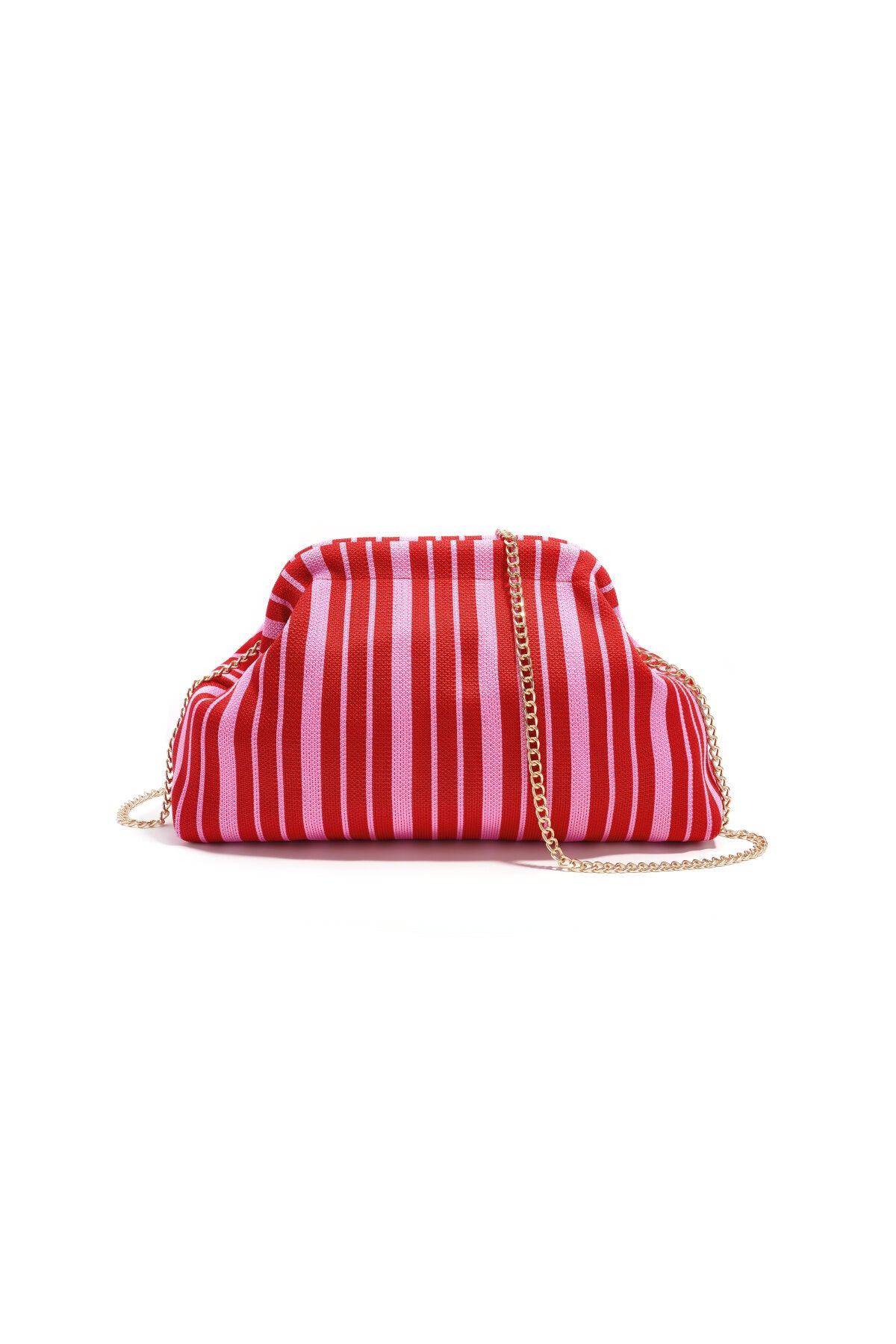 Brown and Red Striped Crossbody Bag 