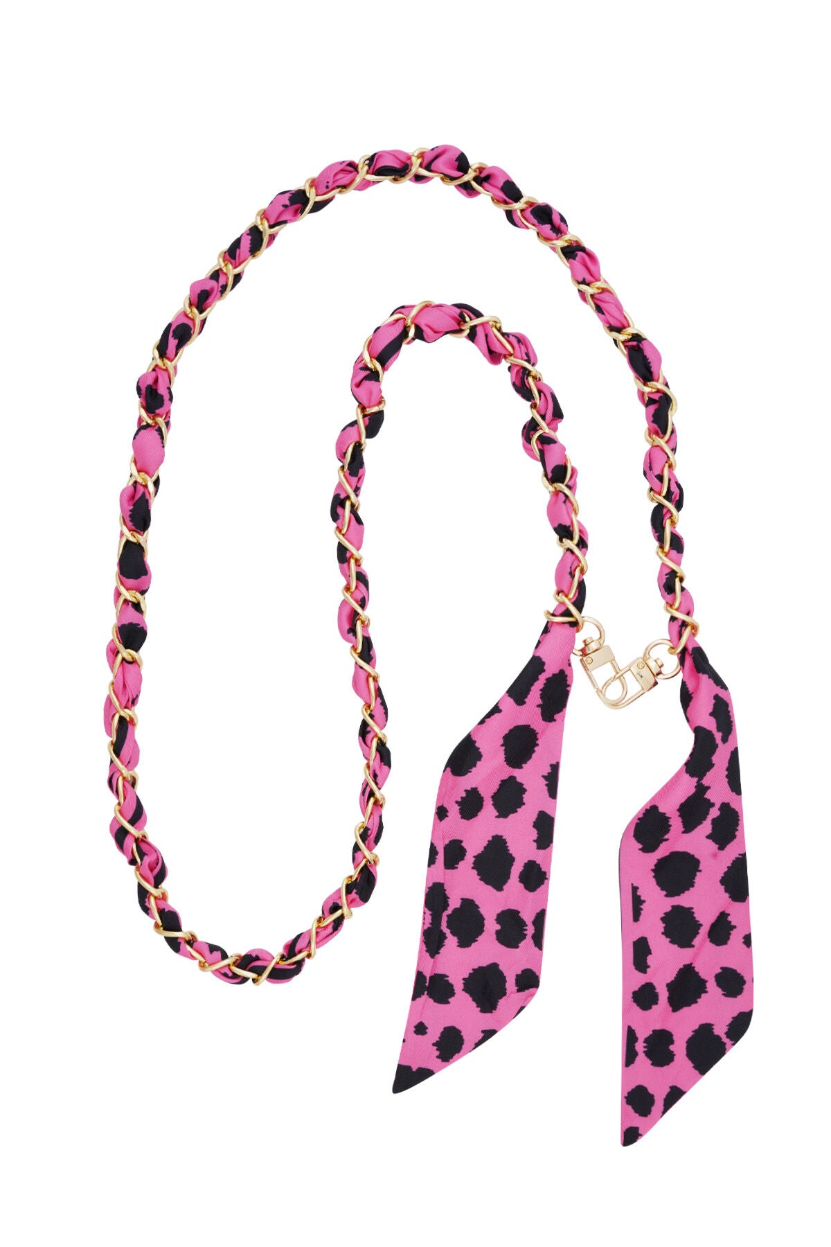 Phone Chain in Pink, Black, Fuchsia & Beige