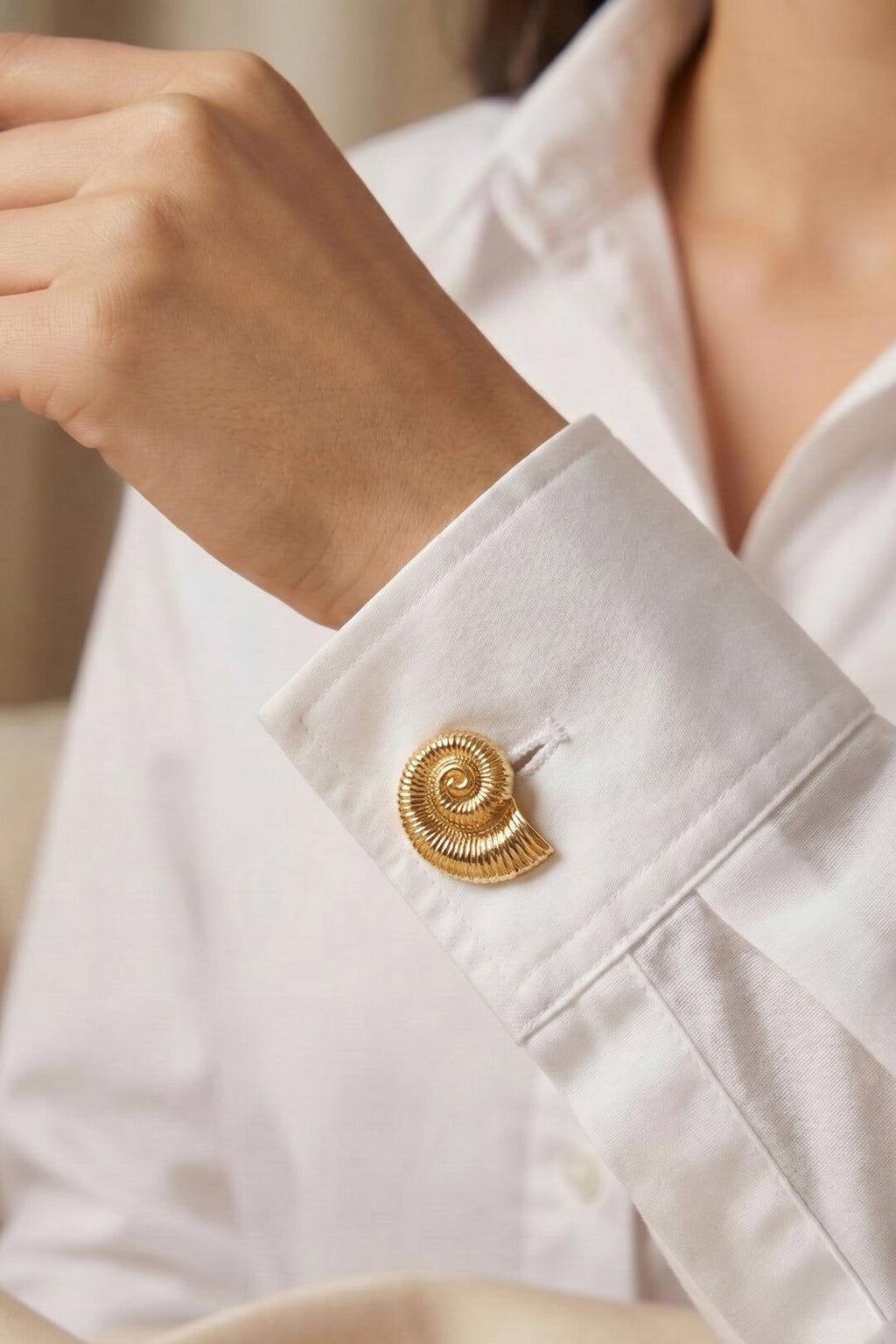 Gold Cufflinks for Women - All Fit, Simple & Casual