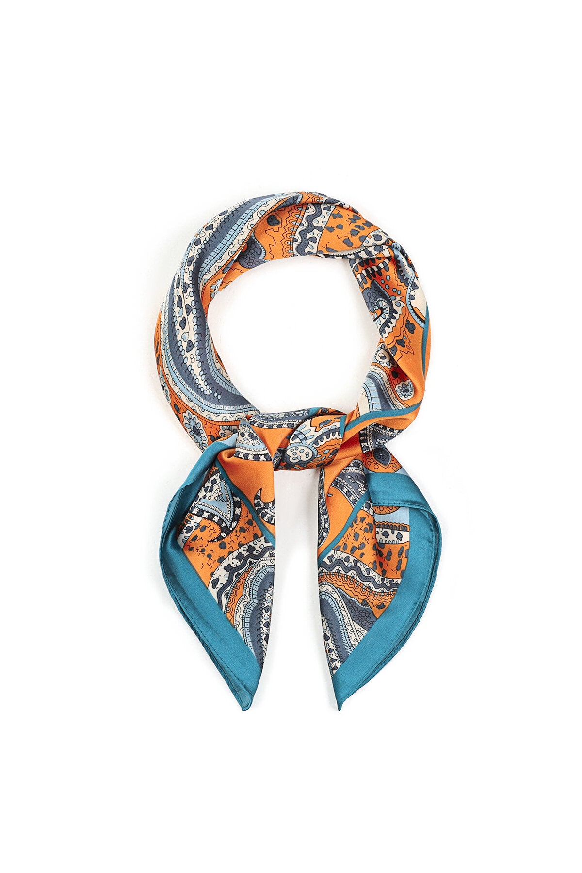 Orange Paisley Summer Scarf for Women