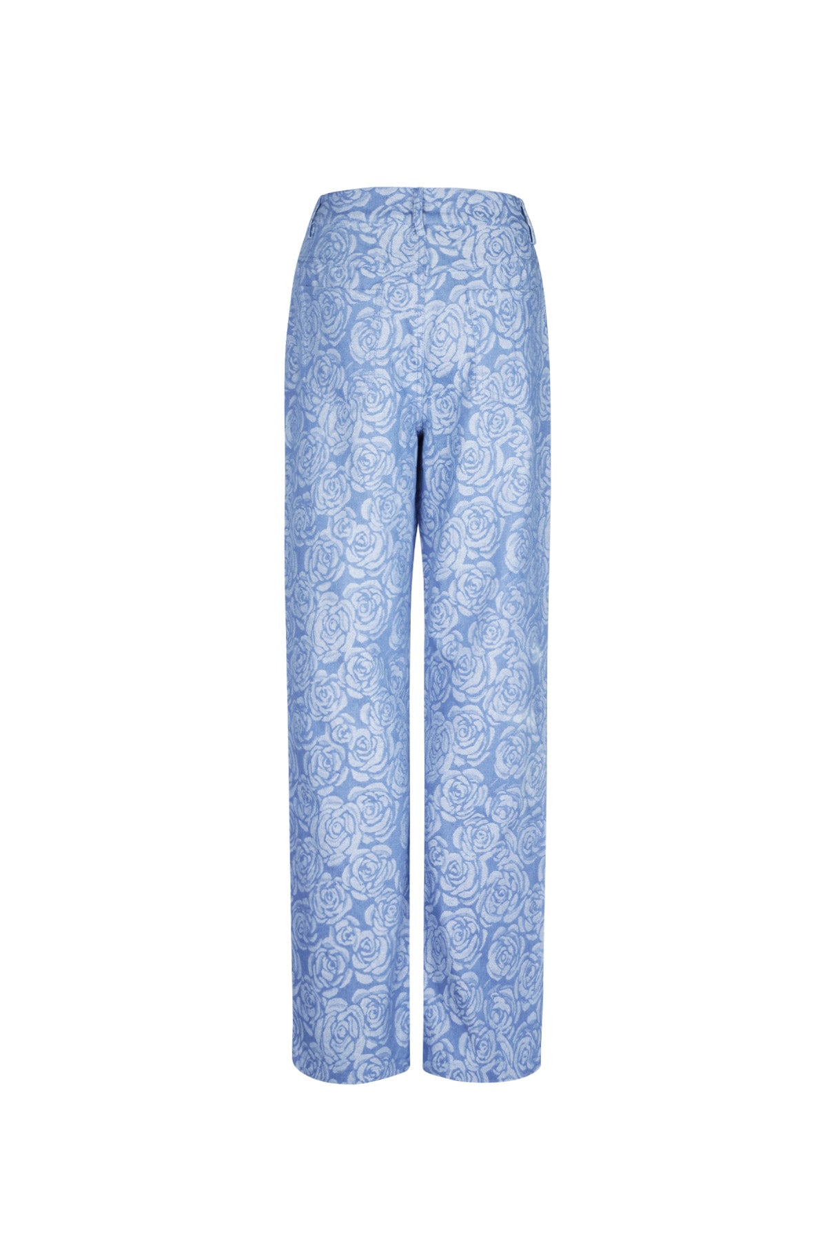Cotton Floral Denim Pants 