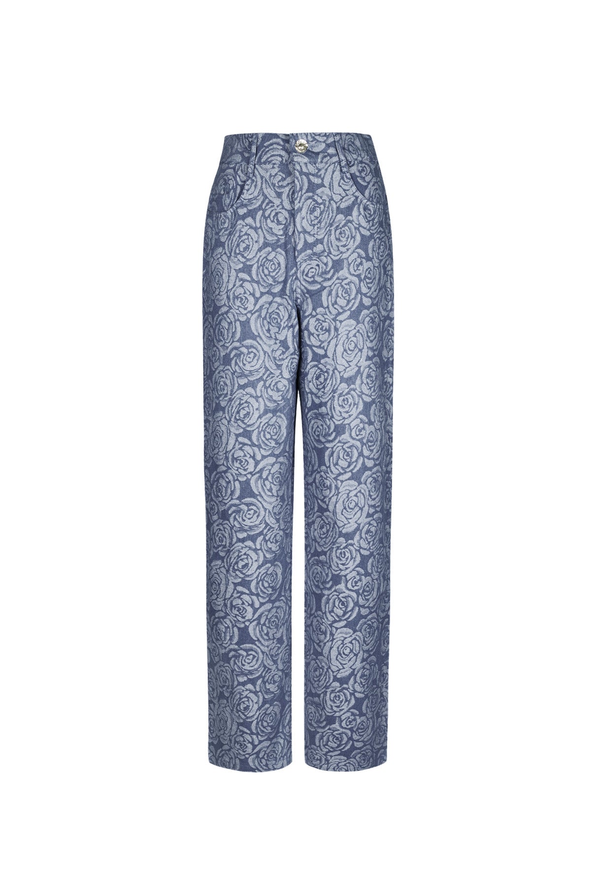 Cotton Floral Denim Pants 