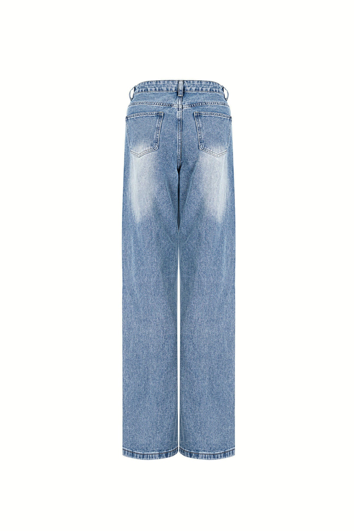 Ripped Straight Denim Pants for All Fits
