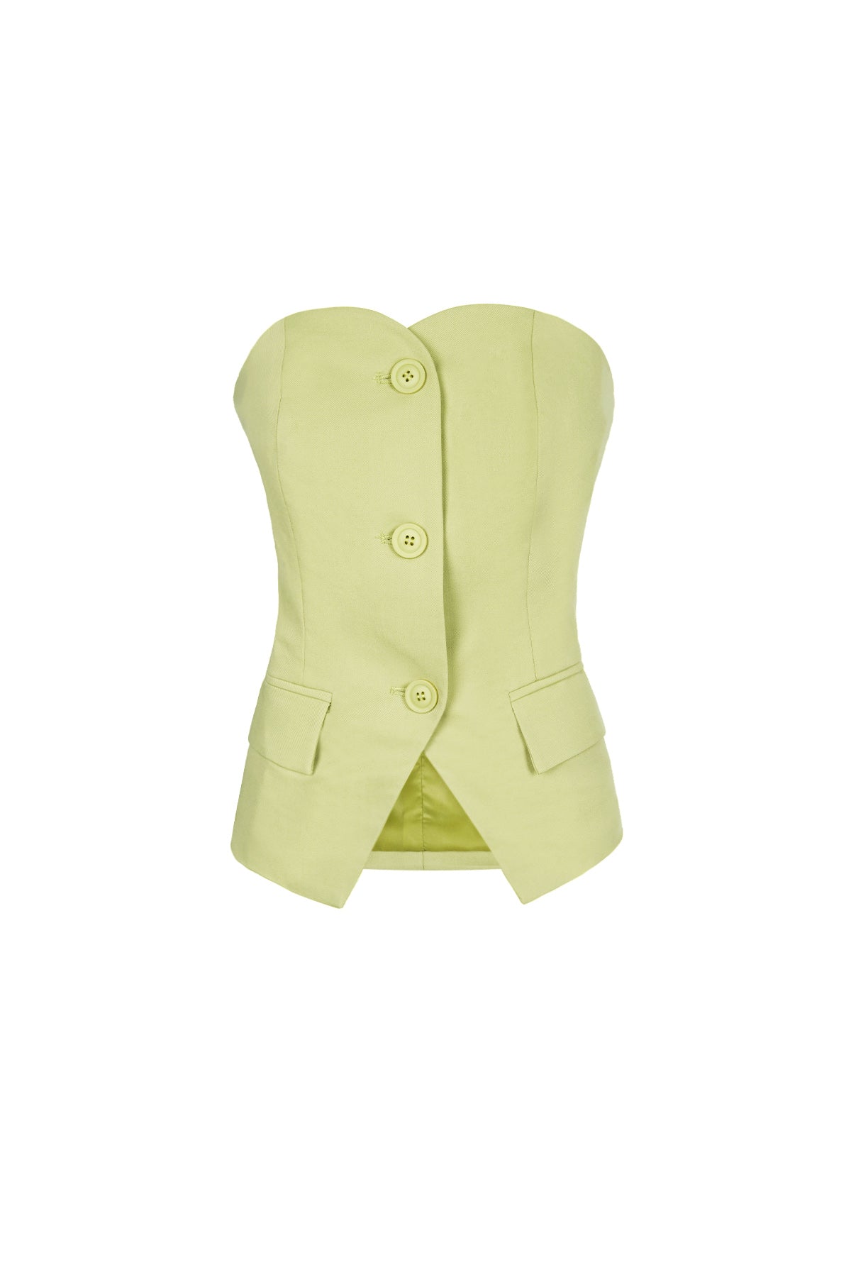 Sleeveless Top Structured Buttoned Design