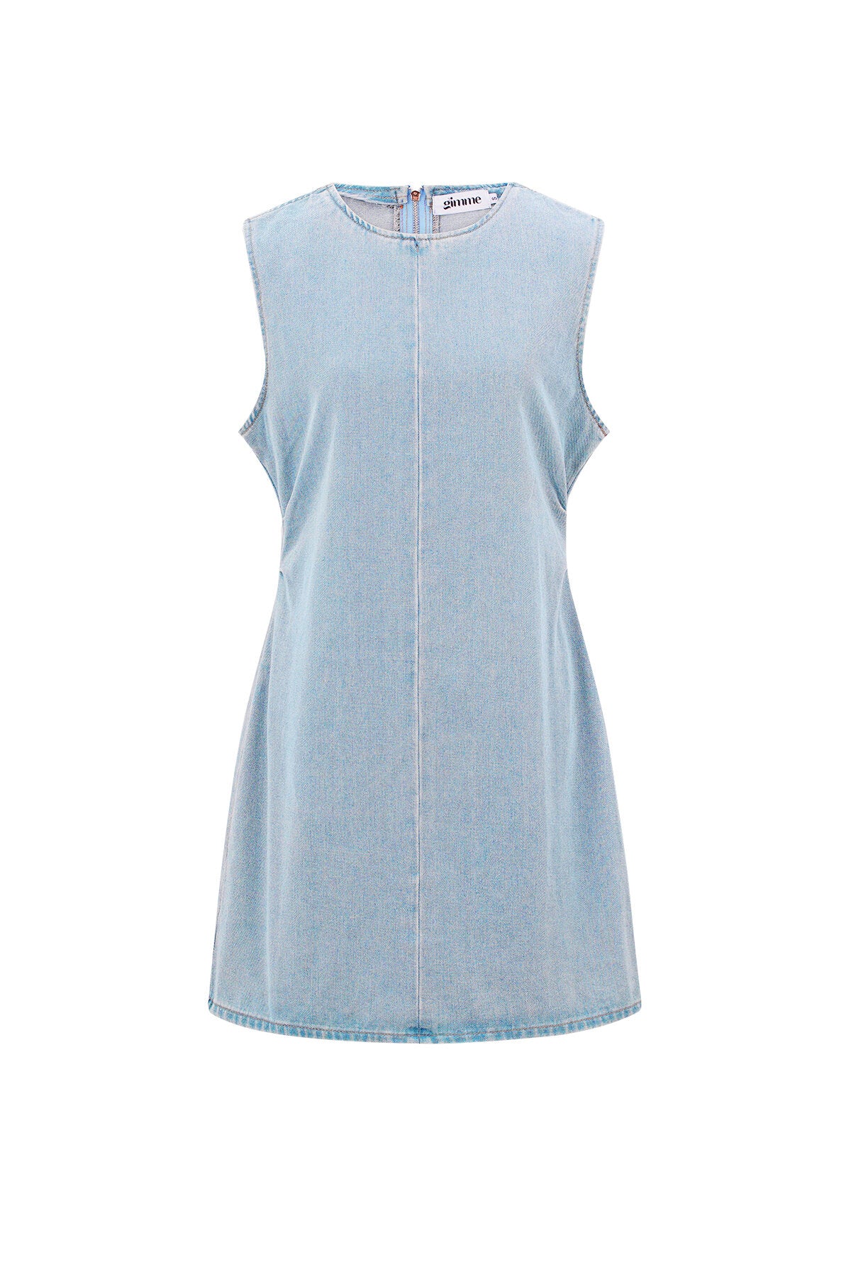 Light Blue Cotton Mini Dress for Summer