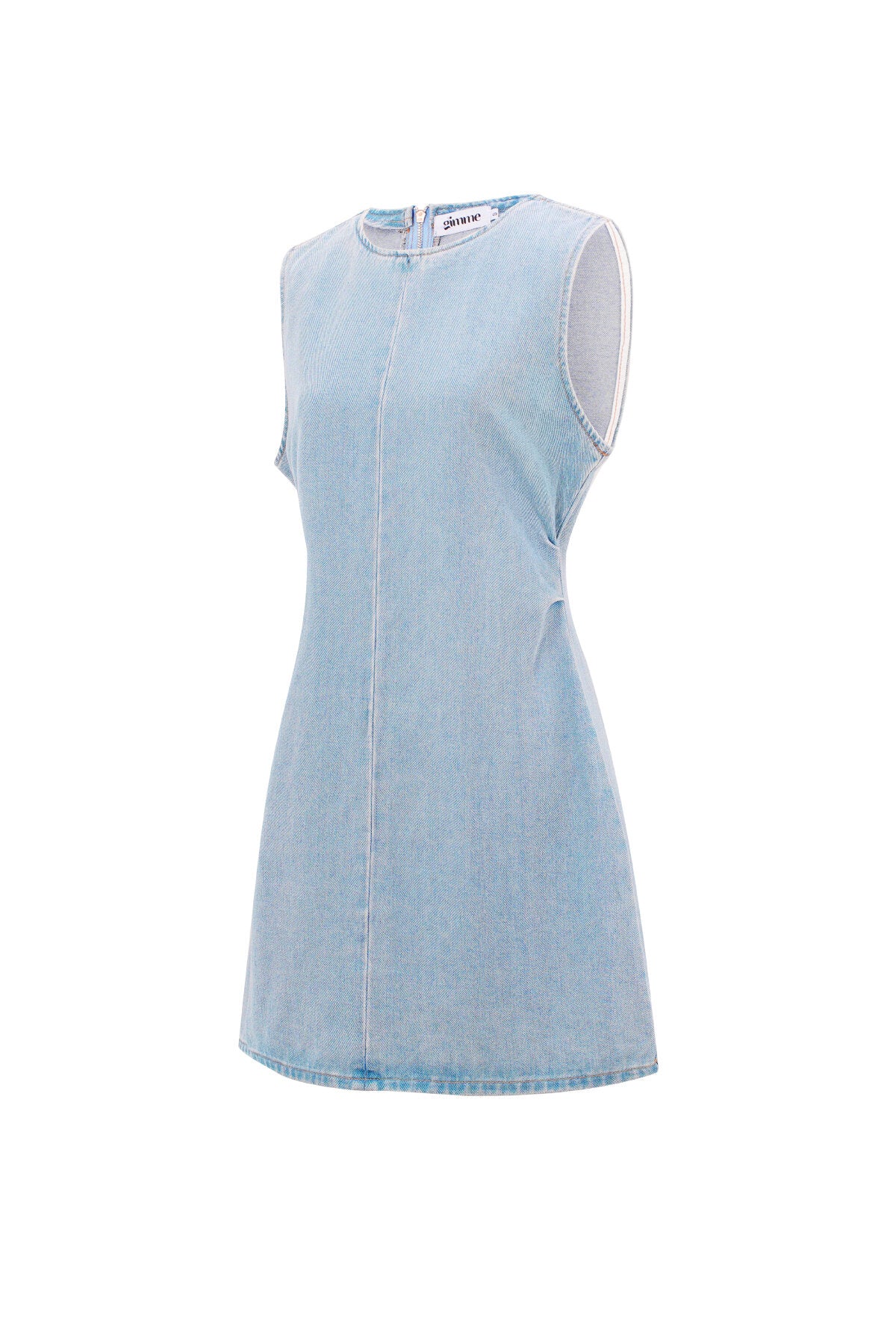 Light Blue Cotton Mini Dress for Summer