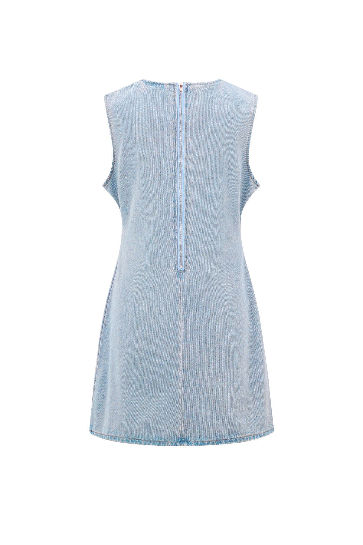 Light Blue Cotton Mini Dress for Summer