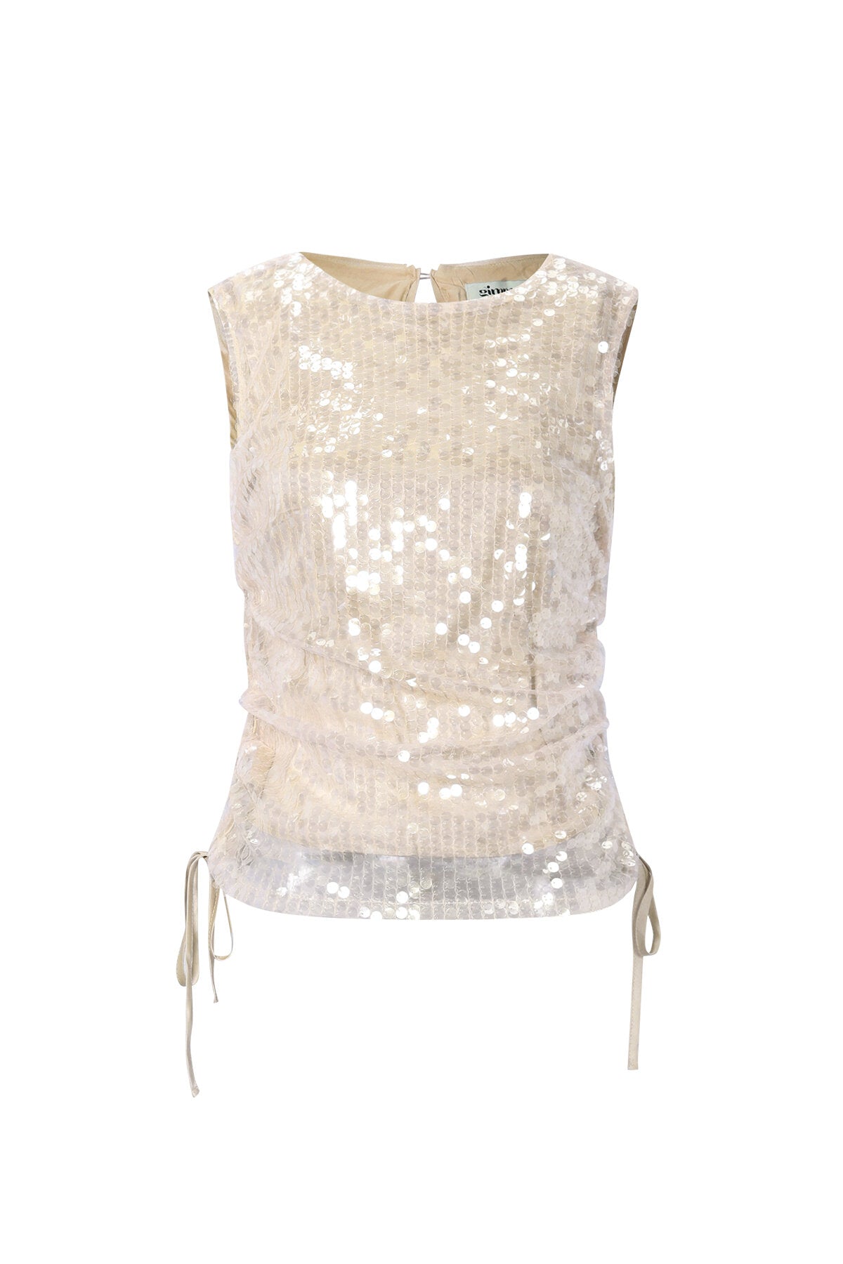 Sequin Ruched Sleeveless Top
