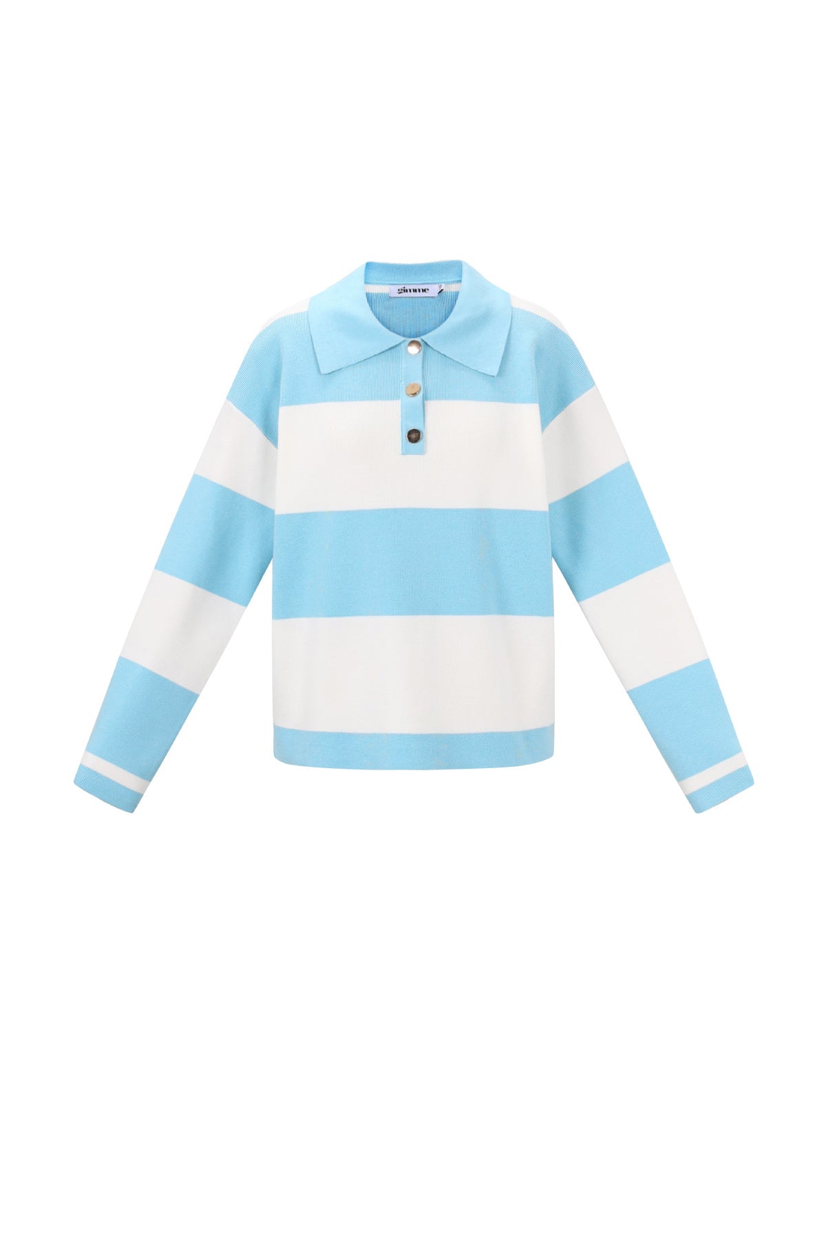 Knitted Polo Sweater Stripes 