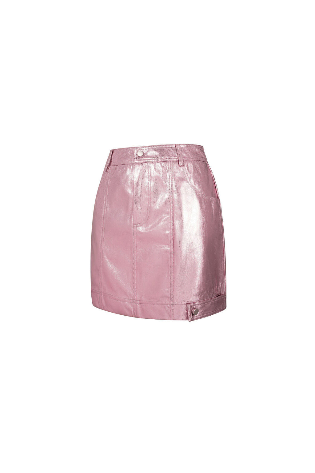 Sexy Pink PU Mini Skirt for Spring/Summer