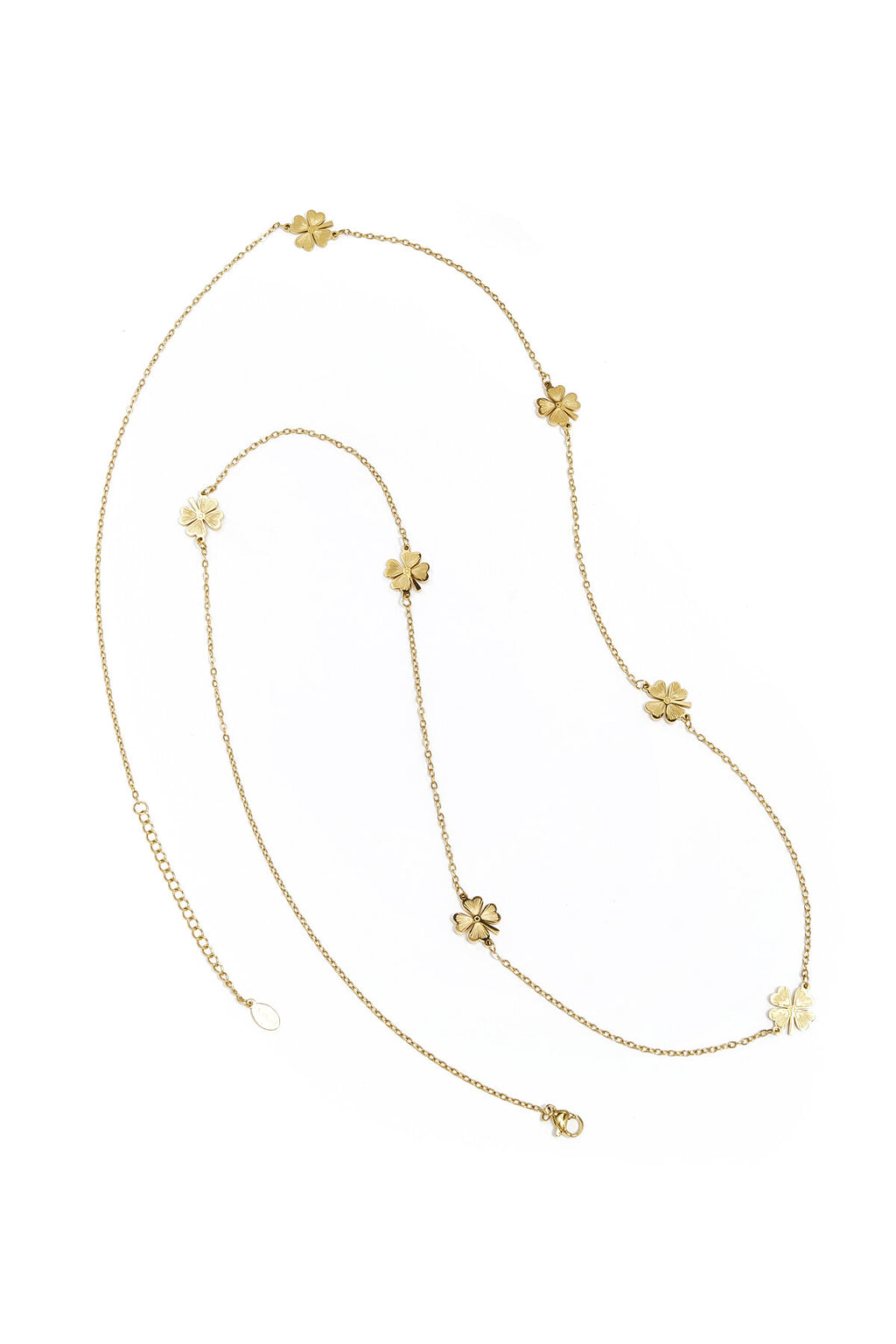 Long Necklace with Clover Charm