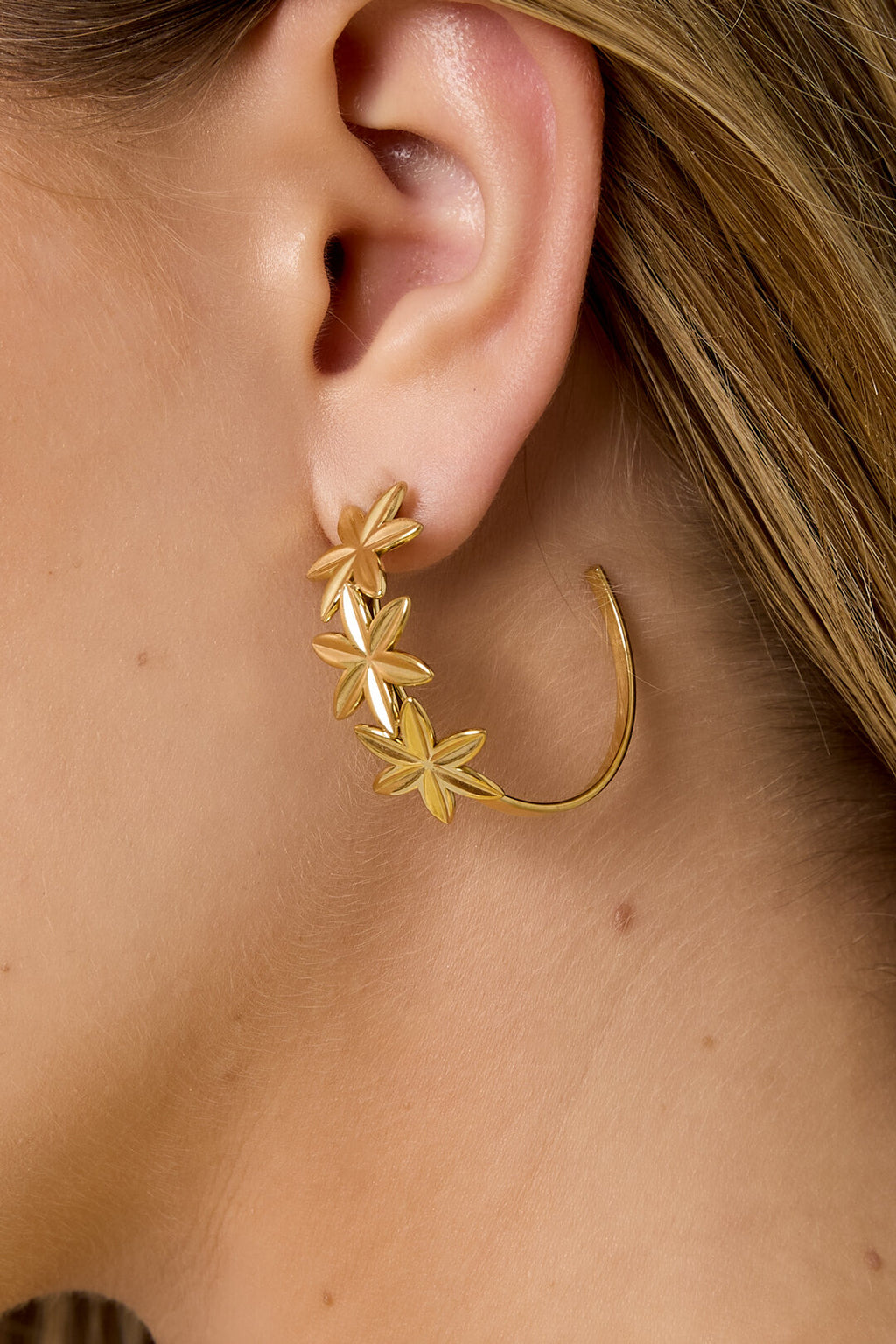 Flower Hoop Earrings