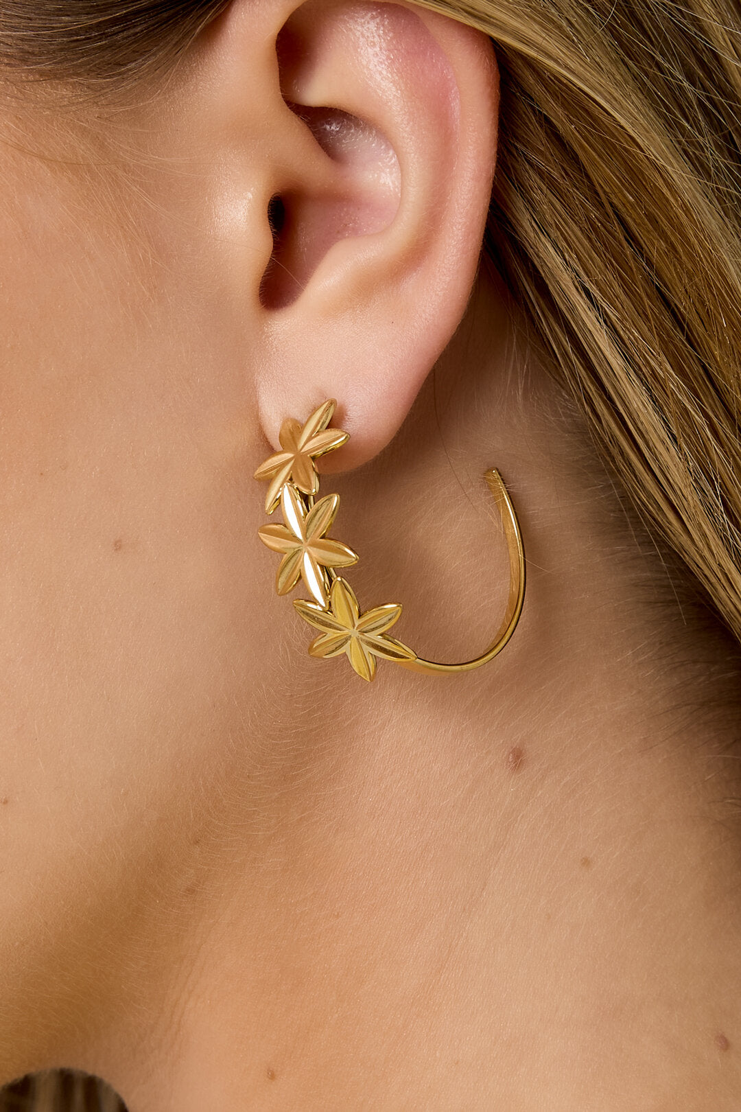 Flower Hoop Earrings