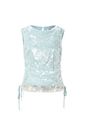 Sequin Ruched Sleeveless Top