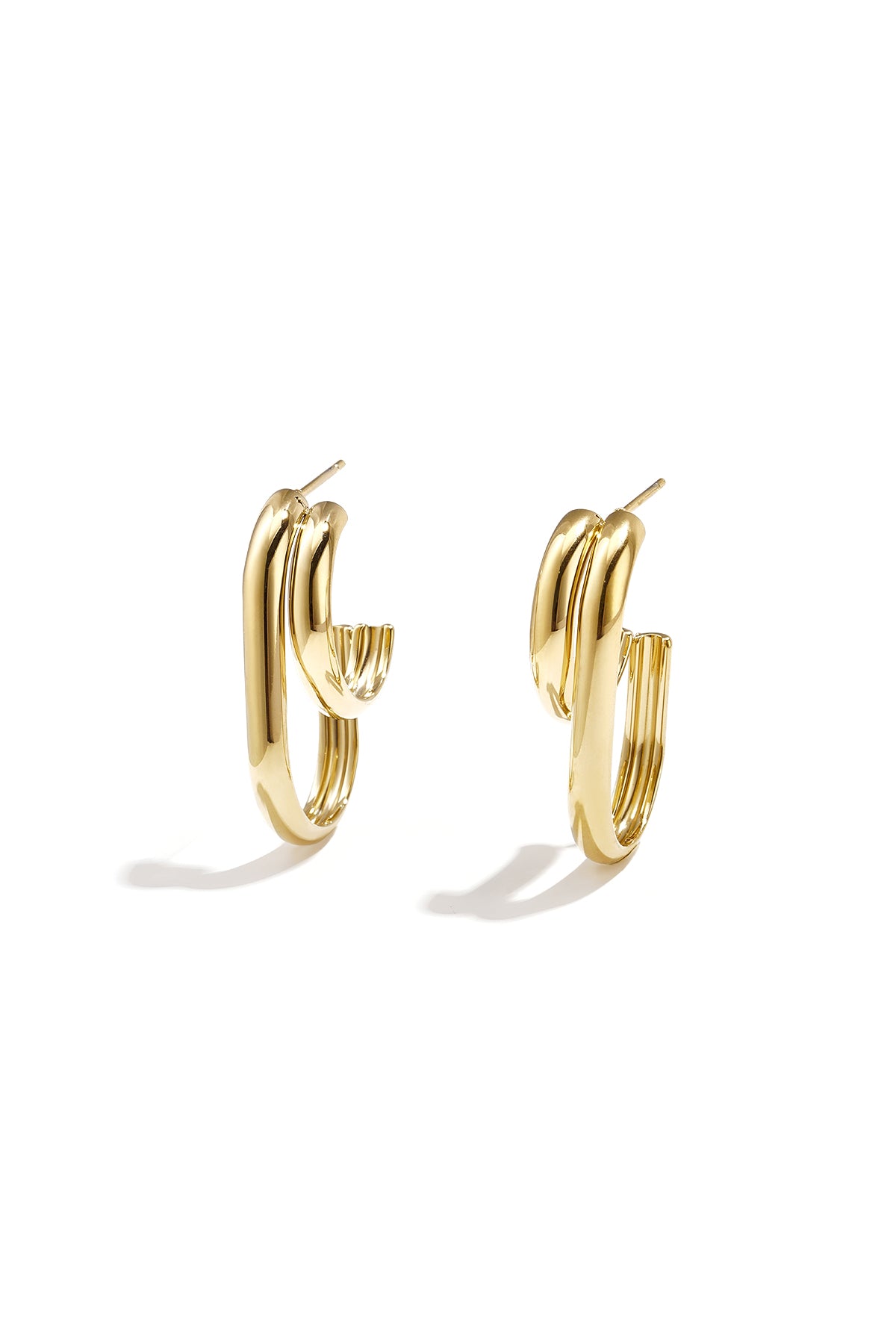 Stainless Steel Hoop Earrings Geometric Shape 