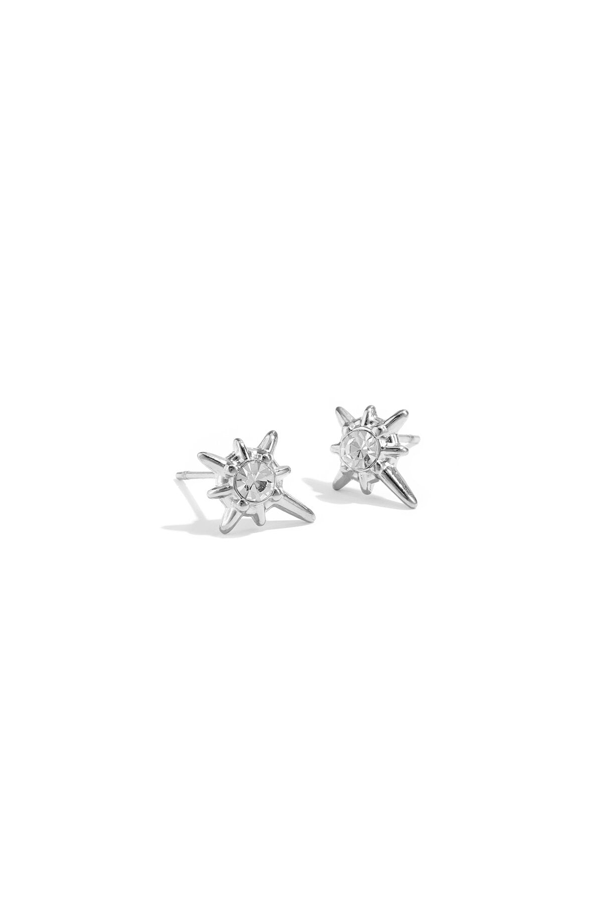 Star Rhinestone Stud Earrings - Silver & Gold