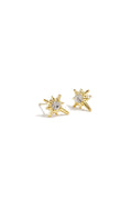 Star Rhinestone Stud Earrings - Silver & Gold