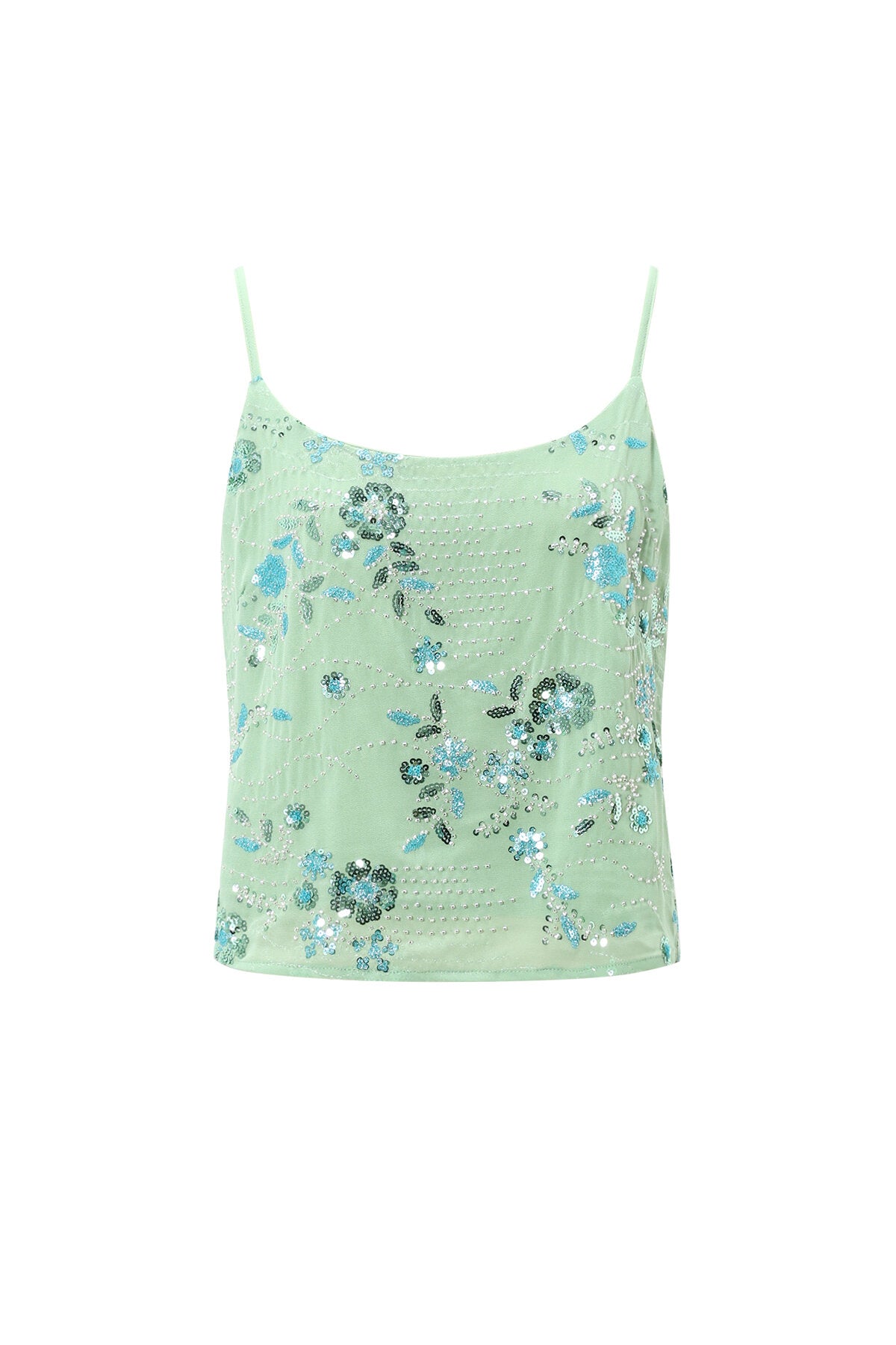 Floral Lace Trim Cami Top