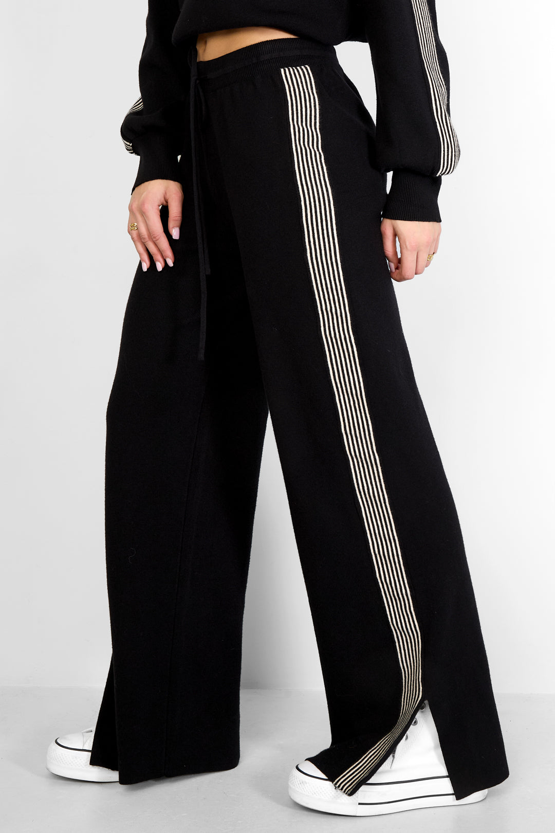 Sporty Knitted Straight Pants