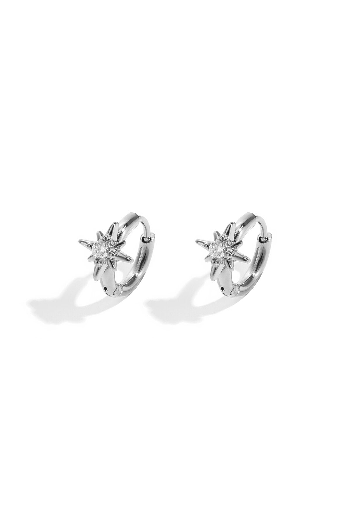 Star Hoop Earrings for Women - Silver & Gold