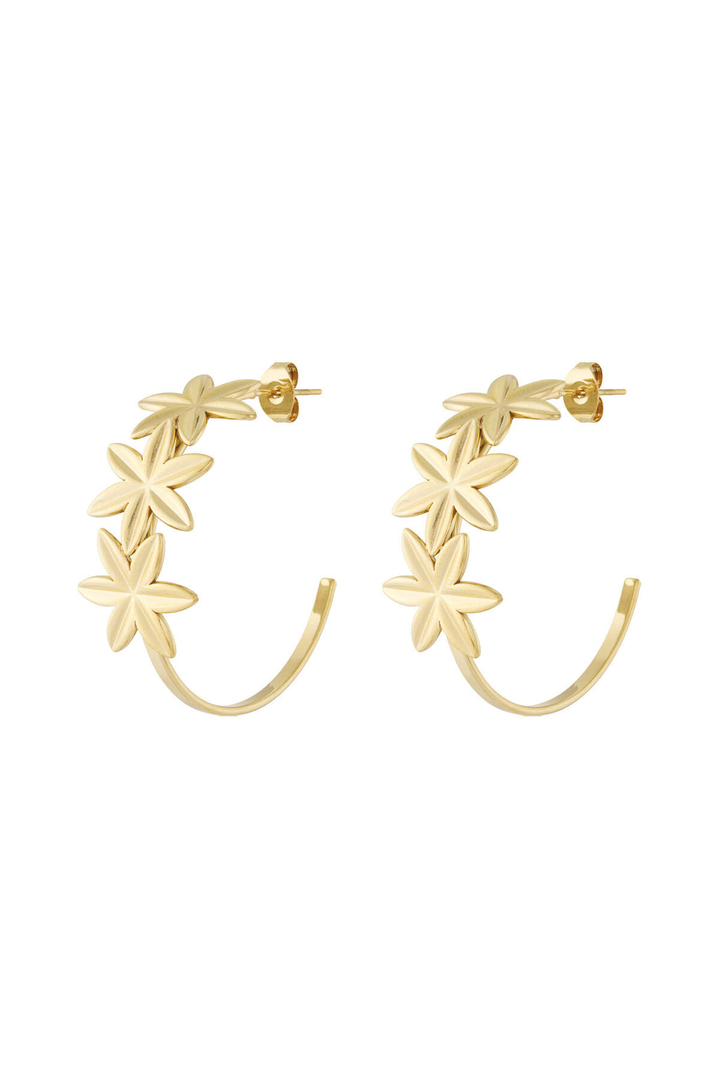 Flower Hoop Earrings