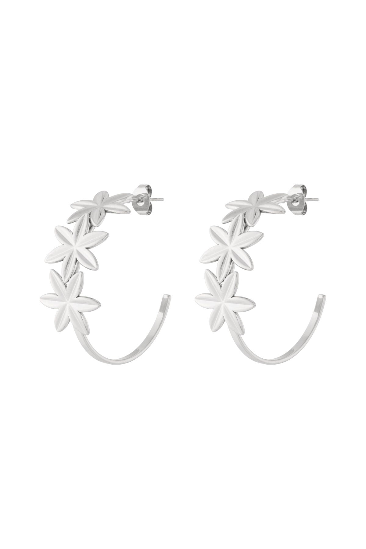 Flower Hoop Earrings