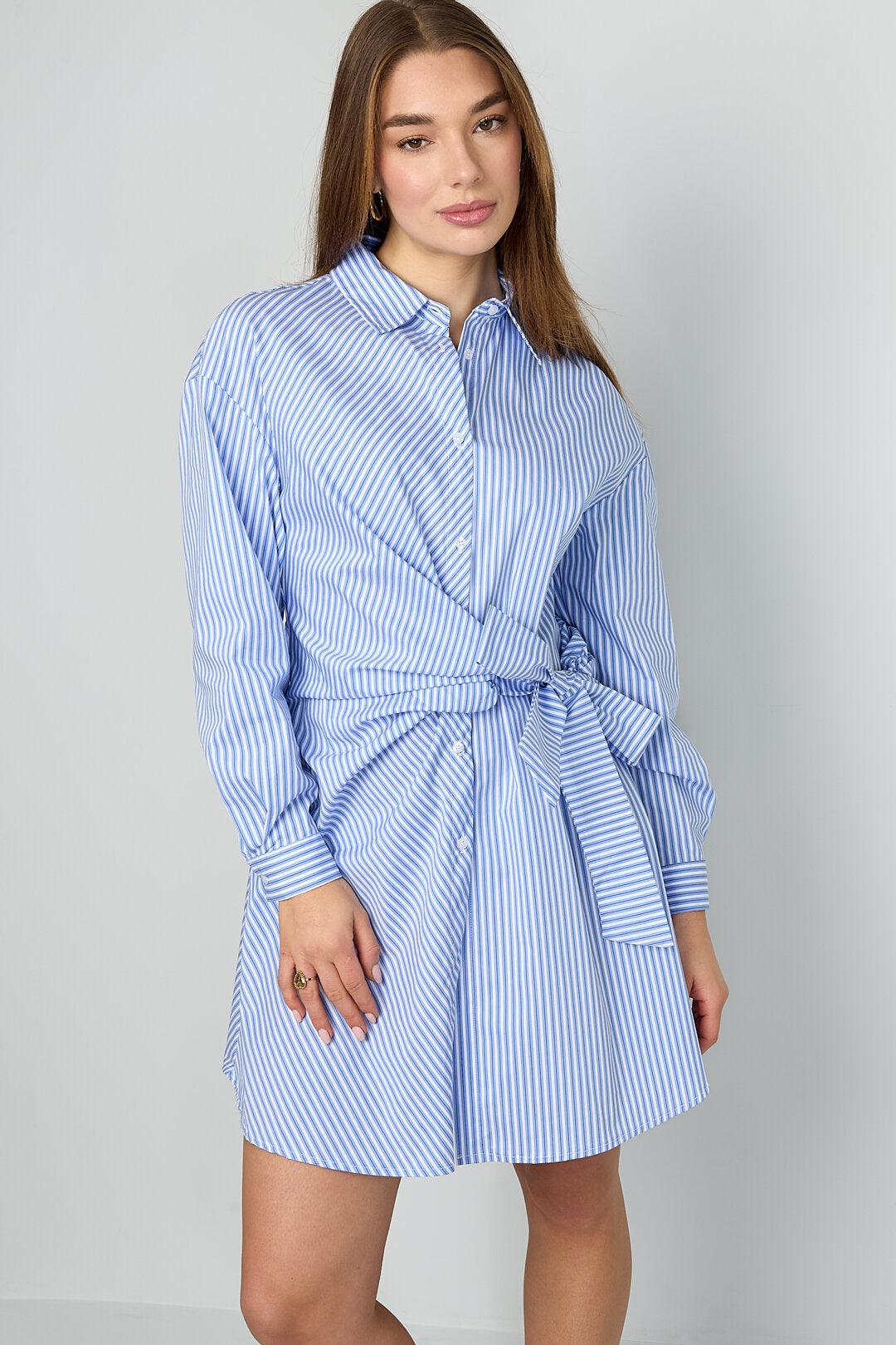 Striped Long-Sleeve Dress