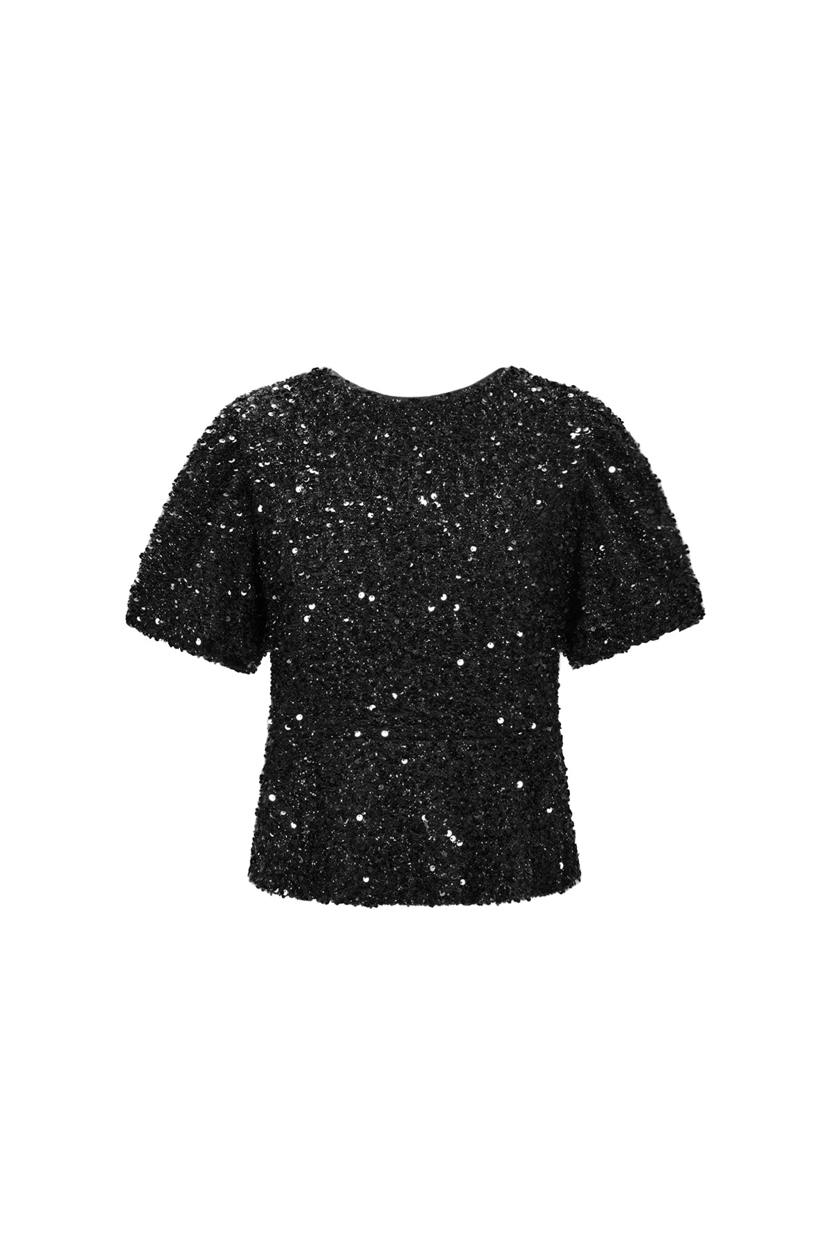 Elegant Sequined Short Sleeve Top 