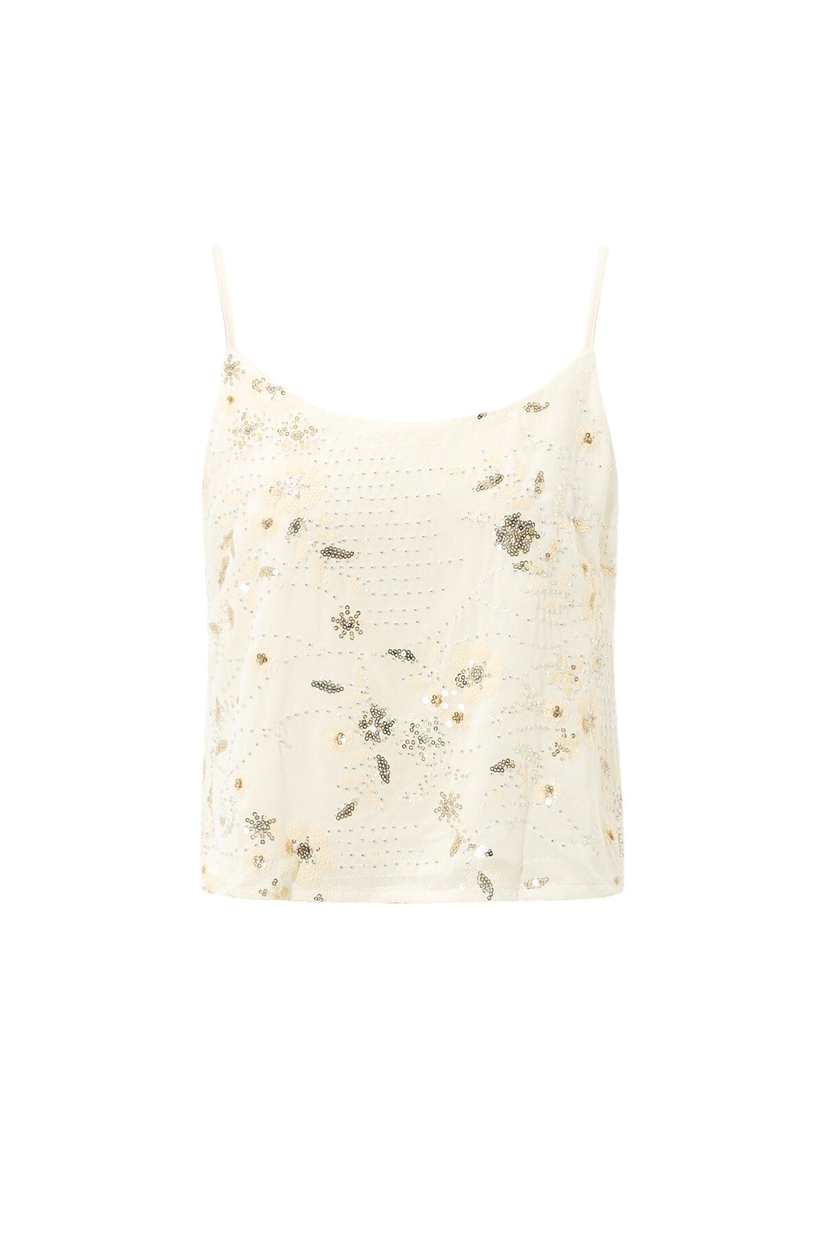 Floral Lace Trim Cami Top