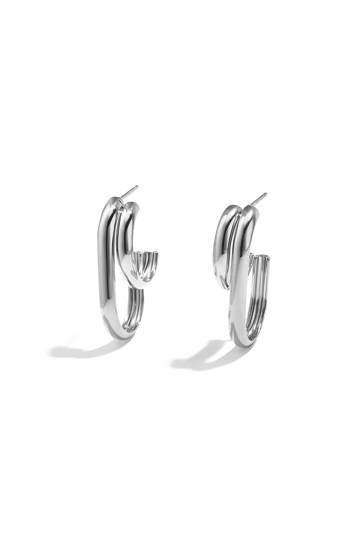 Stainless Steel Hoop Earrings Geometric Shape 